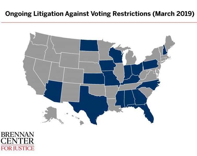 Ongoing Litigation Against Voting Restrictions (March 2019)